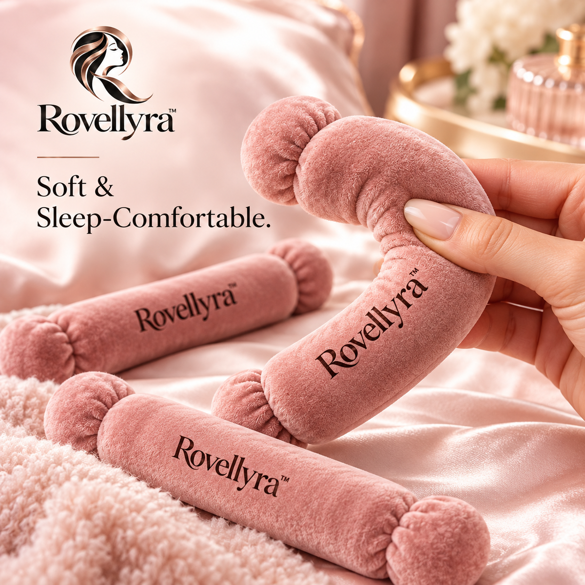 Rovellyra™ DreamWave Heatless Curling Ribbon – Soft Overnight Hair Curler Set for Natural Waves, Loose Curls & No-Heat Styling