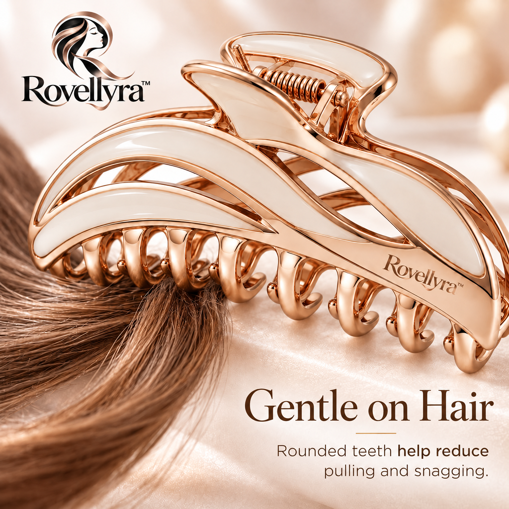 Rovellyra™ CurveHold Hair Clip – Strong-Grip Claw Clip for Everyday Updos, Quick Styling & Secure Hair Hold
