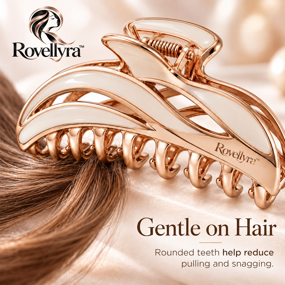 Rovellyra™ CurveHold Hair Clip – Strong-Grip Claw Clip for Everyday Updos, Quick Styling & Secure Hair Hold