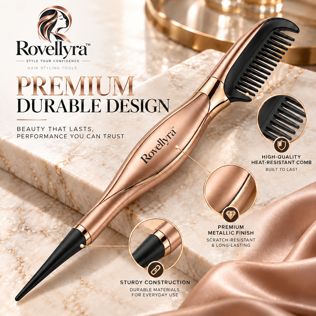 Rovellyra™ StyleGuide Multi-Function Hair Styling Tool – Precision Parting, Sectioning & Smoothing Accessory for Everyday Hair Styling