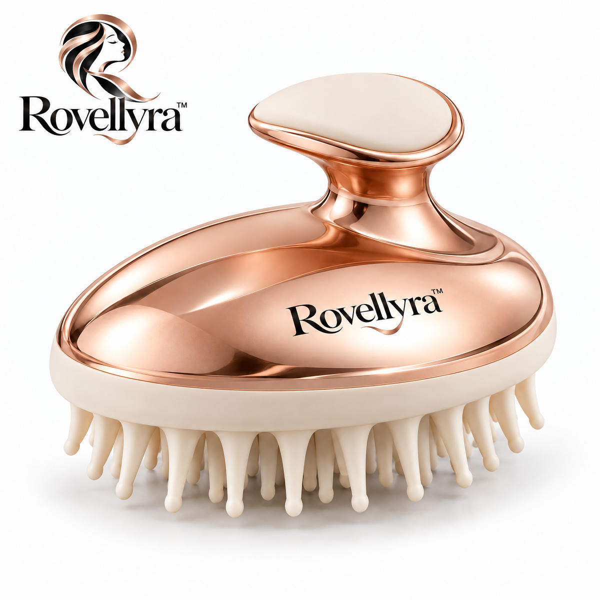 Rovellyra™ ScalpEase Massage Brush – Soft Silicone Shampoo & Scalp Scrubber for Wet or Dry Hair Care, Cleansing & Relaxing Massage