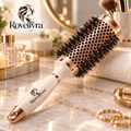 Rovellyra™ VolumeArc Round Styling Brush – Vented Blow-Dry Hair Brush for Root Lift, Smooth Volume, Soft Curls & Rounded Ends