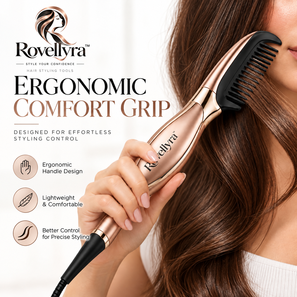 Rovellyra™ StyleGuide Multi-Function Hair Styling Tool – Precision Parting, Sectioning & Smoothing Accessory for Everyday Hair Styling