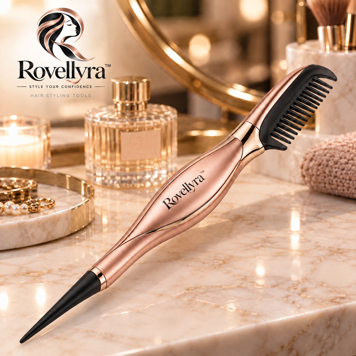 Rovellyra™ StyleGuide Multi-Function Hair Styling Tool – Precision Parting, Sectioning & Smoothing Accessory for Everyday Hair Styling